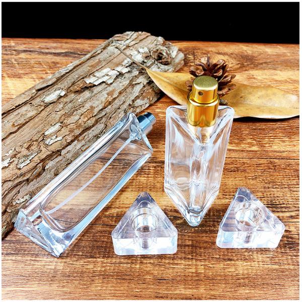Triangular Spot Perfume Glass Spray Bottle 30ml Transparent Empty 50ml