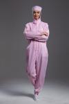 Food Processing Garment Resuable yellow hooded coverall pink durable in food