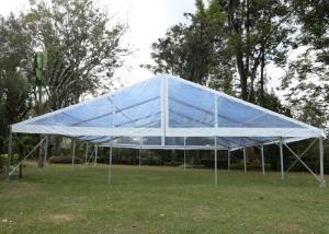 China PVC Fabric Aluminum 15x50 Clear Span Tent With Decorations factory