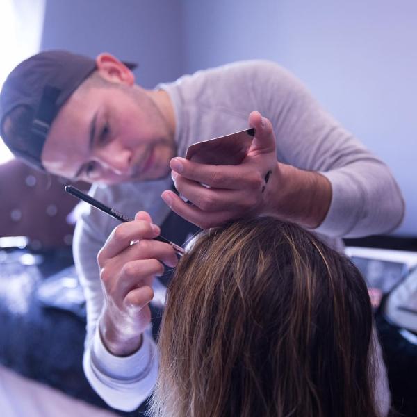 Vonira Beauty Dual Eyeliner Mascara Makeup Brush Double Ended With Aluminum Ferrule Birch Wooden Handle