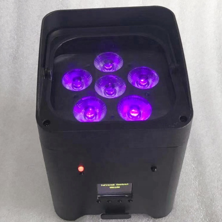 Stage DMX512 LED Stage Light , Wedding DJ Uplighting RGBWAUV 6in1