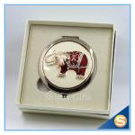 Shinny Gifts Elephant Design Handmade Round Compact Mirror Portable Small Mirror
