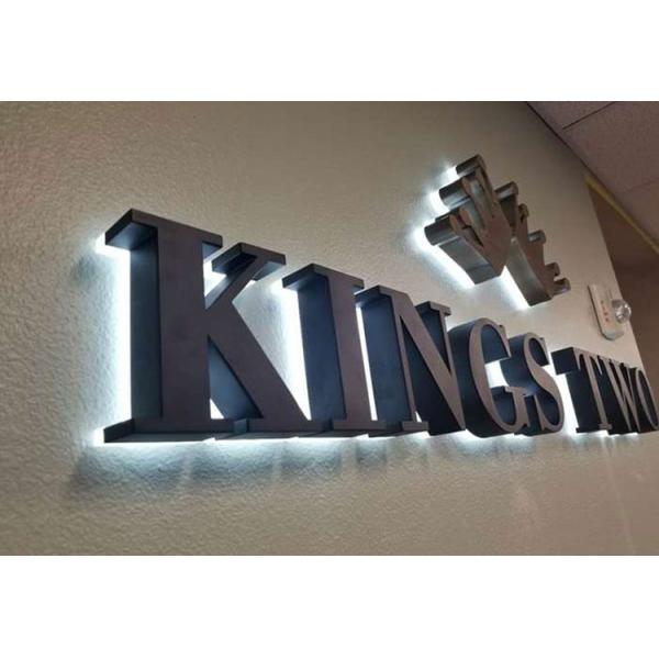 Black Brushed Metal Sign Outdoor Large LED Backlit Letter Sign Company Logo Name 3D for Business Indoor Sale
