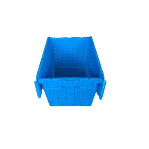 Stack And Nest Plastic Mesh Container With Attached Lids 600*400*360mm