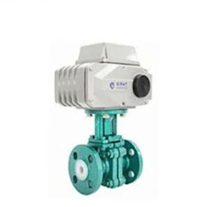 Cast Steel DN25 Ball Valve A216 Wcb Anti Corrosion Electric PTFE Lined Ball