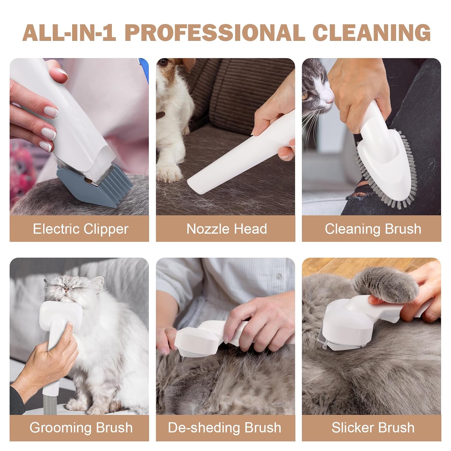 110-240V Pet Hairs Grooming Vacuum Kit for Professional Cleaning Not Applicable