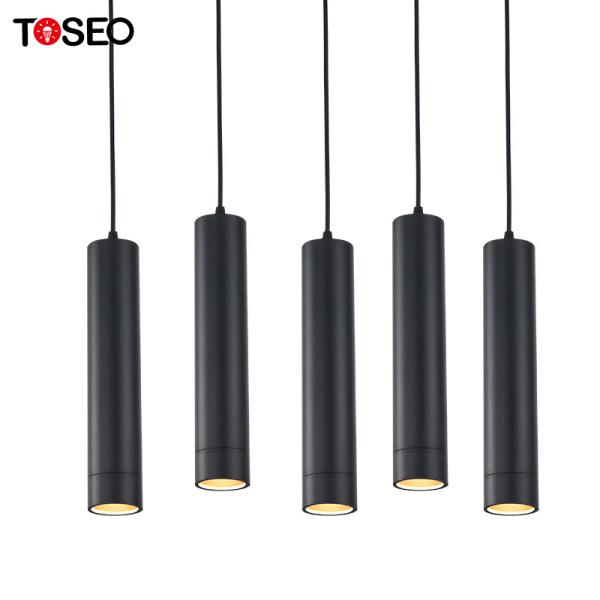 240V Aluminium Cylinder Black Pendant Light Front Replace Bulb Chandelier Anti