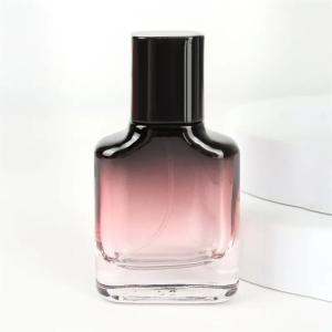 China Portable 30ml Gradient Glass Fragrance Perfume Glass Bottle With Black Sprayer Black Cap factory