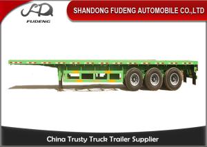 China 3 axle 40ft container 60Ton flatbed trailer price with mechanical suspension factory