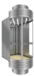 Square Observation Elevator Fuji VVVF AC Drive Glass Sightseeing Elevator