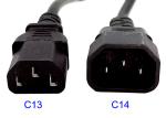 C13 C14 Power Cord Copper Lan Cable 1.5m Black 18AWG C19 C20 PDU IEC320