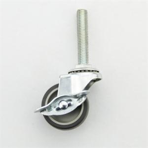 China Flat TPR 3 Inch Castors M8 Threaded Caster Wheels With Brake factory
