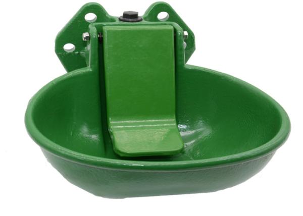 Green Powder Coated Cast Iron Drinking Bowl, 2.5L, Cast Iron Tongue With Brass