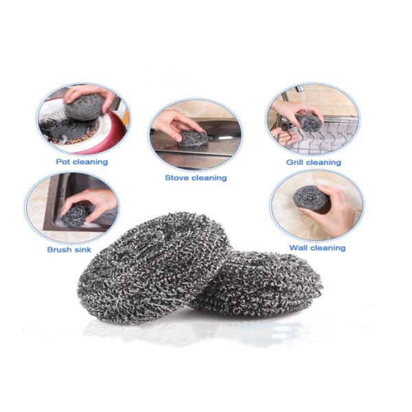 Household Stainless Steel Cleaning Ball Pan Scrubber 8*8cm 40g 0.08-0.5mm Wire width