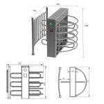 RS485 Interface Half Height Gate Turnstile Security Gates 550mm