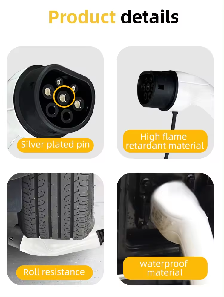 22OV AC Type2 Plugs Charging Extension Cable for Retrofit/Upgrade Purpose Electric Vehicle Charging Station Compatible