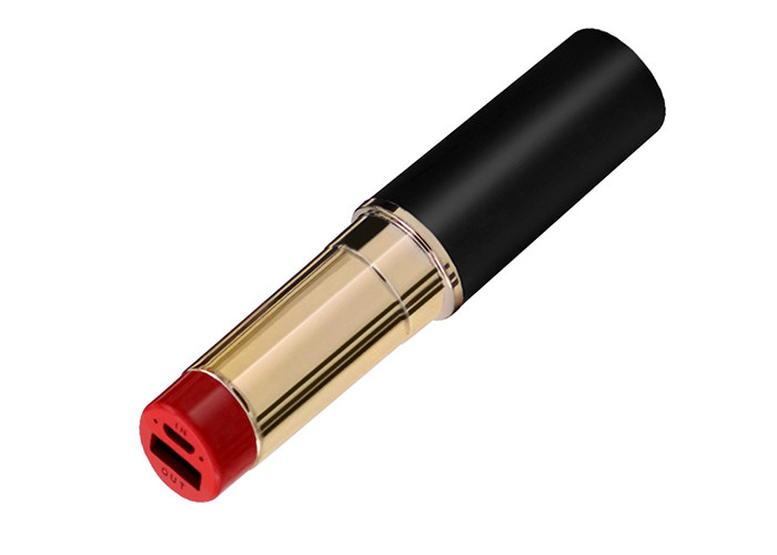 Small Size Plastic Power Bank 2600mAh Lipstick Charger CE FCC ROHS Approval