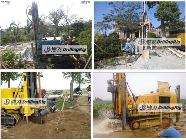 DFQ-150W 150m trailer mounted hard rock water well drilling rig machines