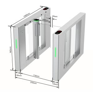HCW Automatic Swing Barrier Turnstile with 1.0mm Thickness 304 Stainless Steel