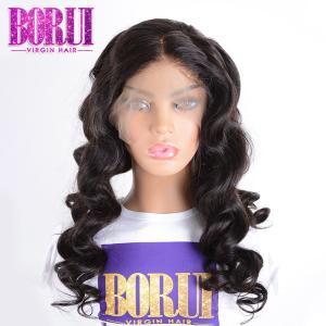 China 100% Virgin Brazilian Human Hair Lace Front Wigs 180% Density Loose Wave factory