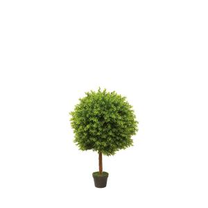 China Fire Retardant Artificial Landscape Trees For Gardens Anti UV 65cm Boxwood Green Bonsai factory