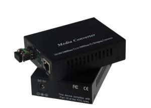 China 5VDC 1A 1000base Fx Gigabit Media Converter Single Mode GE SFP Port With LC Connector factory