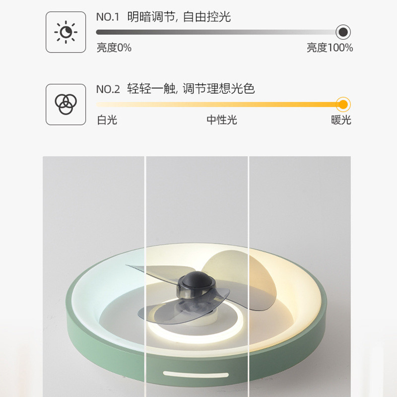 Nordic Simple Smart LED Ceiling Fan Ultra-Thin Modern Design for Bedroom Dining Room Remote Control Iron for Home Use