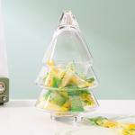 Handmade Clear Glass Christmas Tree Storage Jar 29 Oz 825ml For Candy