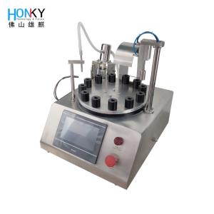 China Desktop Semiautomatic Beauty Pen Tube Liquid Filling Machine With Brush Pressing Function For The Cosmetic Filling factory