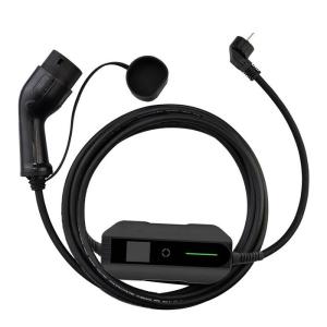 China Schuko Type 2 Portable EV Charger 16A 230V Car EV Charger LCD And Time Scheduled factory