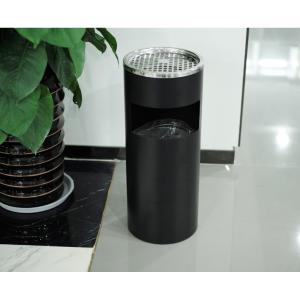 Large Side Opening Rustproof Metal Waste Bin With Ashtray