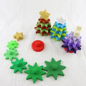 Babe Soft Silicone Stacking Rings Blocks With Christmas Tree Shape