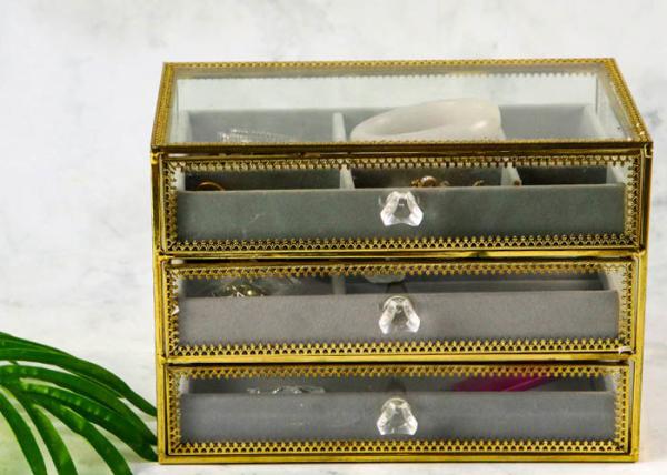 3-layer Drawer jewelry Box Earring ring Multifunctional gift ornaments display