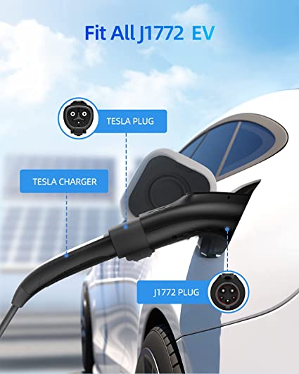 BLACK Tesla Charger to J1772 Compatible Charging Adapter Wall Connector Destination Charger Mobile Charger Max 48A 250V