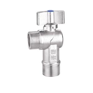 China PTFE Toilet Brass Angle Valve Nickel Plated Nominal Pressure Max.25bar factory