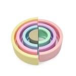 Rainbow Silicone Building Block Flexible Toys For 0-12 Months Babies Customized