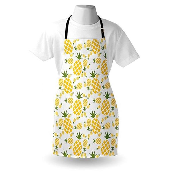 Crafting Poly Cotton Aprons Adjustable Neck Size Functional Half Waist Pineapple