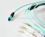 Multimode MTP MPO Cable OM3 10G Flat OFNR Ribbon Cable Assembly 12Fibers