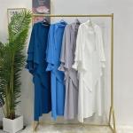 Muslim Women Prayer Elegant Summer Dresses Round Collar Muslim Ethnic Wear