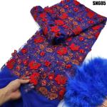 tulle lace with 3d flowers/sequins lace for women dress /wedding party