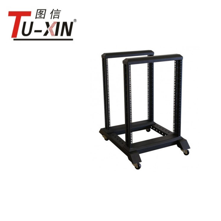 Black Server Four Post Server Rack 19 Inch 15u With Power Coated Surface
