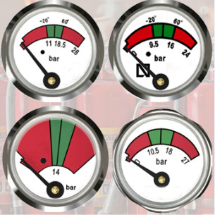 JQ0803 Fire Extinguisher Gauge 23mm Diameter Sturdy / Durable With Bottom