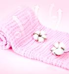 Pink Dyeing Natural Gauze Fabric Multilayer 40S 210GSM Spring Kids Blanket