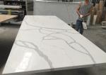 Gray And White Quartz Tile Countertop Kitchen Cabinet Top Customised Size