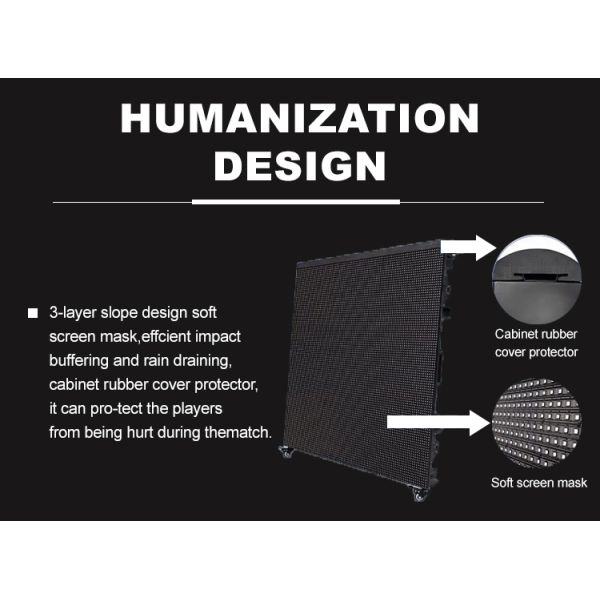 YUYI LED Stadium Screen with Arc Splicing Adjustable Bracket and Cooling Fans for Outdoor Rental LED Display