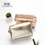 Beautiful Small Cross Stripe PU leather Makeup Bag for Travel