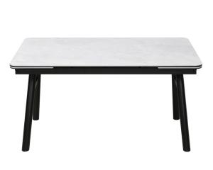 China 1400mm Length Ceramic Top Extendable Dining Table With Iron Base factory