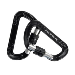China Climbing Aluminum Carabiner with Galvanized Finish CE Certified D Shape Screw Gate factory