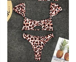 China Womail Alluring Biquini Leopard Printed Bikini Push-Up Padded Swimwear Women's factory