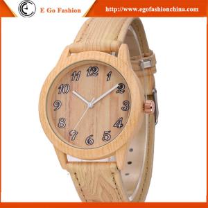 China GV14 4 Colors Wooden Color Watches Unisex Watch PU Leather Watch Geneva Gift Wristwatches factory